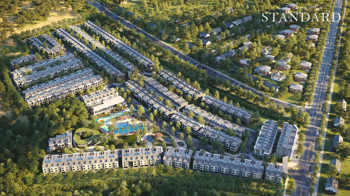 Phối cảnh tổng thể dự án nhà phố The Standard Central Park, TP Tân Uyên, TP.HCM (Bình Dương cũ)
